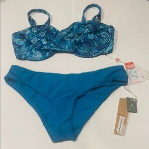 Swim systems NWT 34DD small Blue Floral Women's Swimwear Set $150